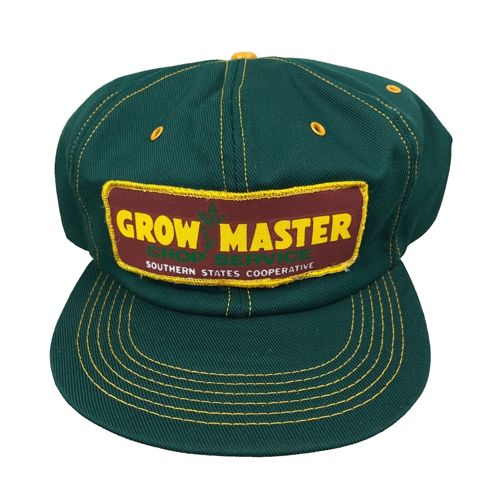 Vintage Southern States Trucker Hat Cap Grow Master Seed Farm 80s Made USA Patch